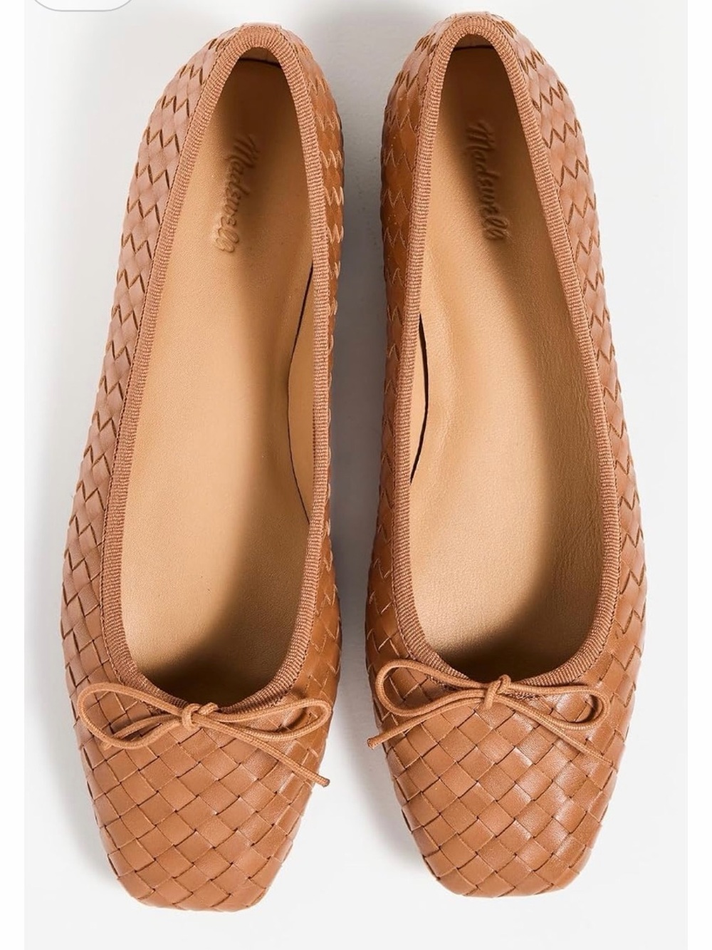 Madewell Woven Polina Ballet Flats in Cognac Brown